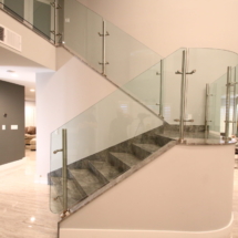 Custom Glass Stairway Railing